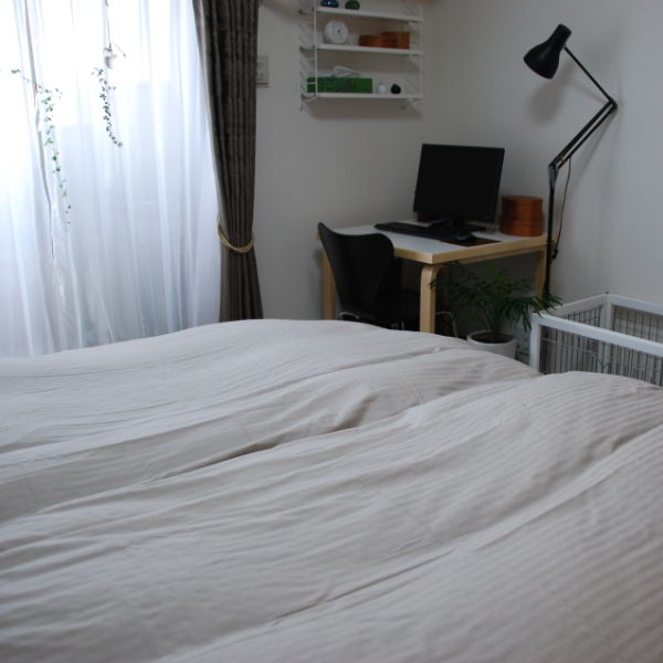 寝室のmarimekko ルミマルヤ◇掛ふとんカバーとベッドのカバーリング 